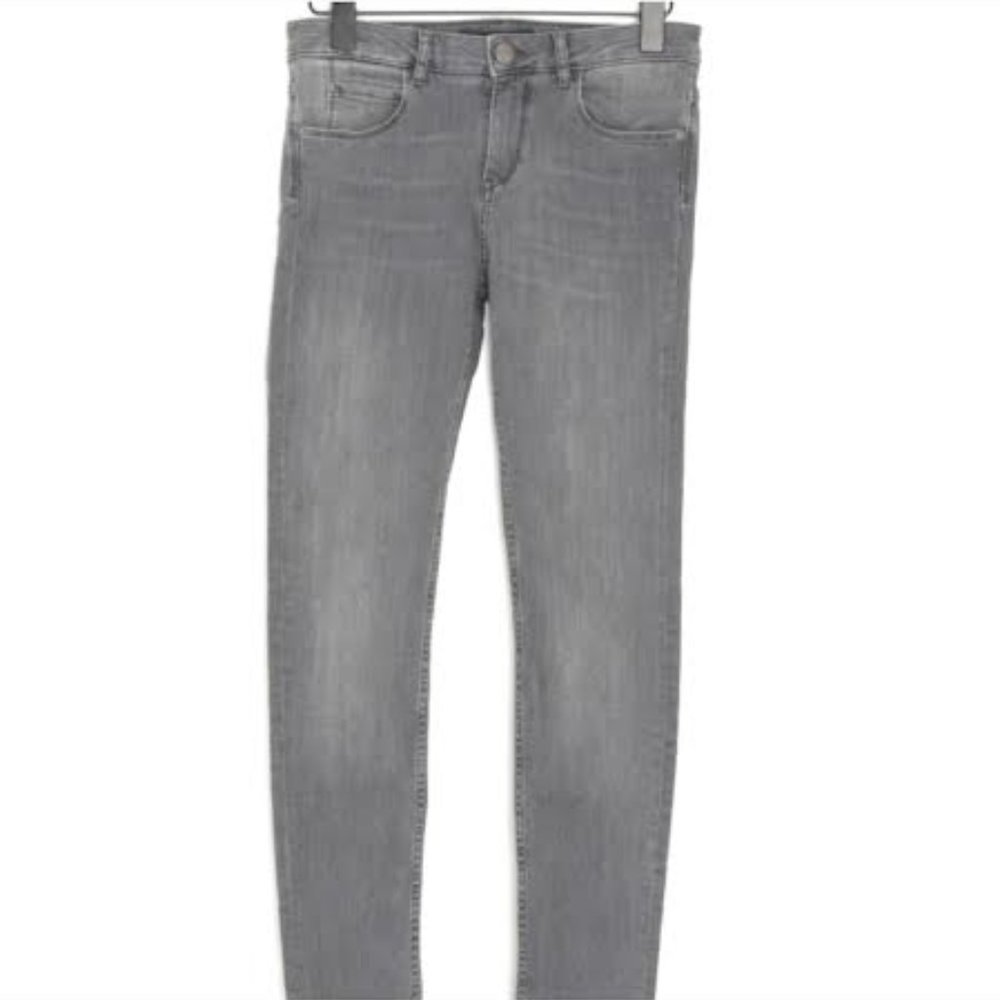 Maje Grey High Waisted Rise Skinny Fitted Jeans View 2